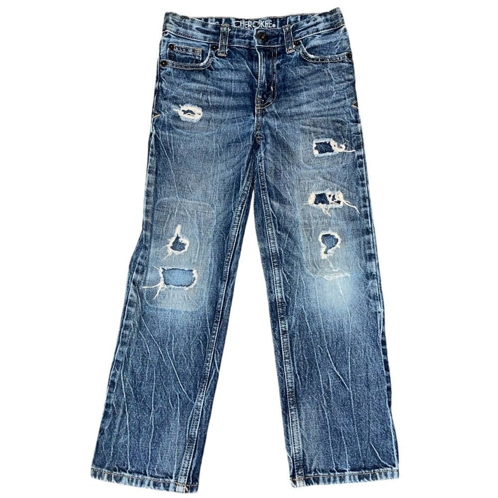 🔥 5 for $30 🔥 Cherokee Boys’ Distressed Straight-Leg Jeans | Size 6